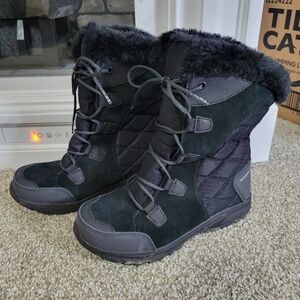 Columbia Women's Ice Maiden II Black Waterproof Snow Boots, Size 5